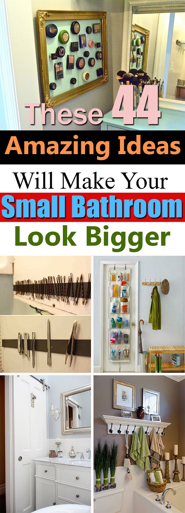 Searching ideas for small bathrooms? See these 17 insanely Small bathroom hacks to find out how to optimize it to make it look larger and better.