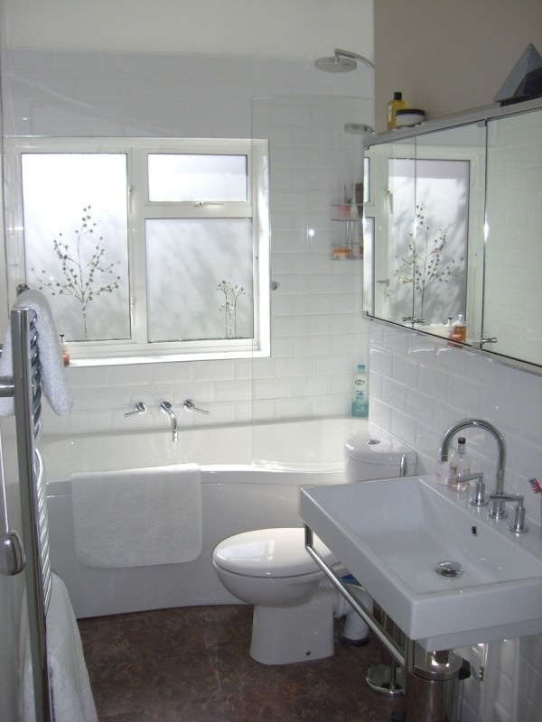 window in small bathroom