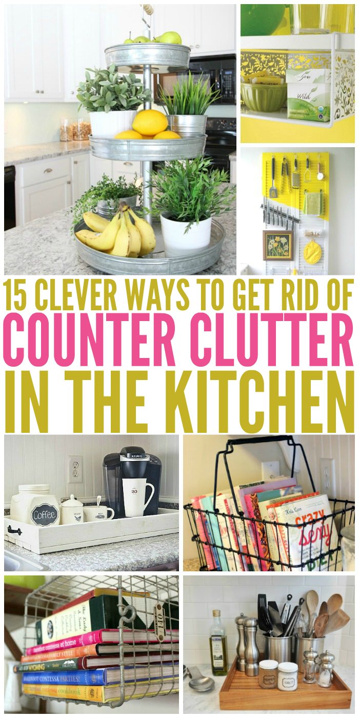 The kitchen counter is probably one of the most cluttered spaces we have. But think no more, look at these 15 clever ways to get rid of kitchen counter clutter.