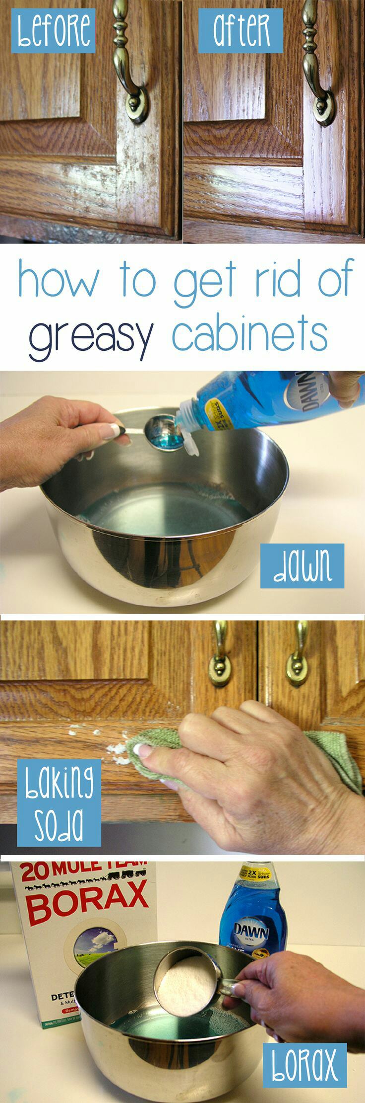 Cleaning kitchen cabinets is important, especially grease stains as they usually go unnoticed and grow gradually. In this post, you'll find easy ways to clean grease from kitchen cabinets.