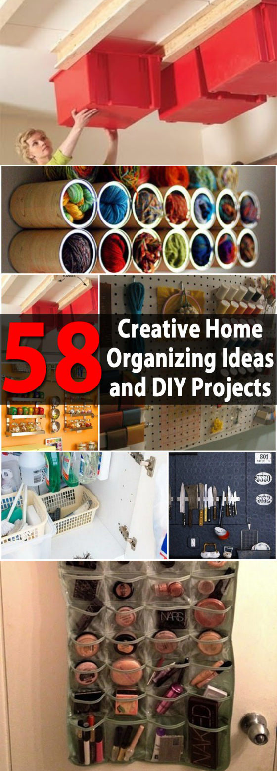 Look at these 58 great DIY home organization tips and ideas to organize your home creatively.