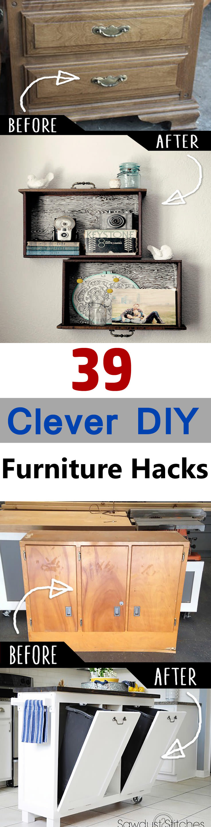 You'll definitely find these 39 clever DIY furniture hacks and ideas very interesting, once you see them.