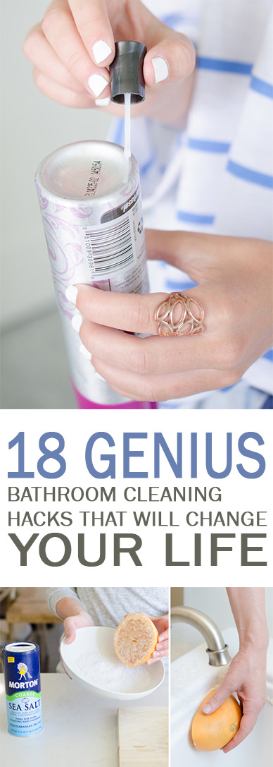 Cleaning a bathroom is a mess but not with these 18 genius bathroom cleaning hacks. Check out!