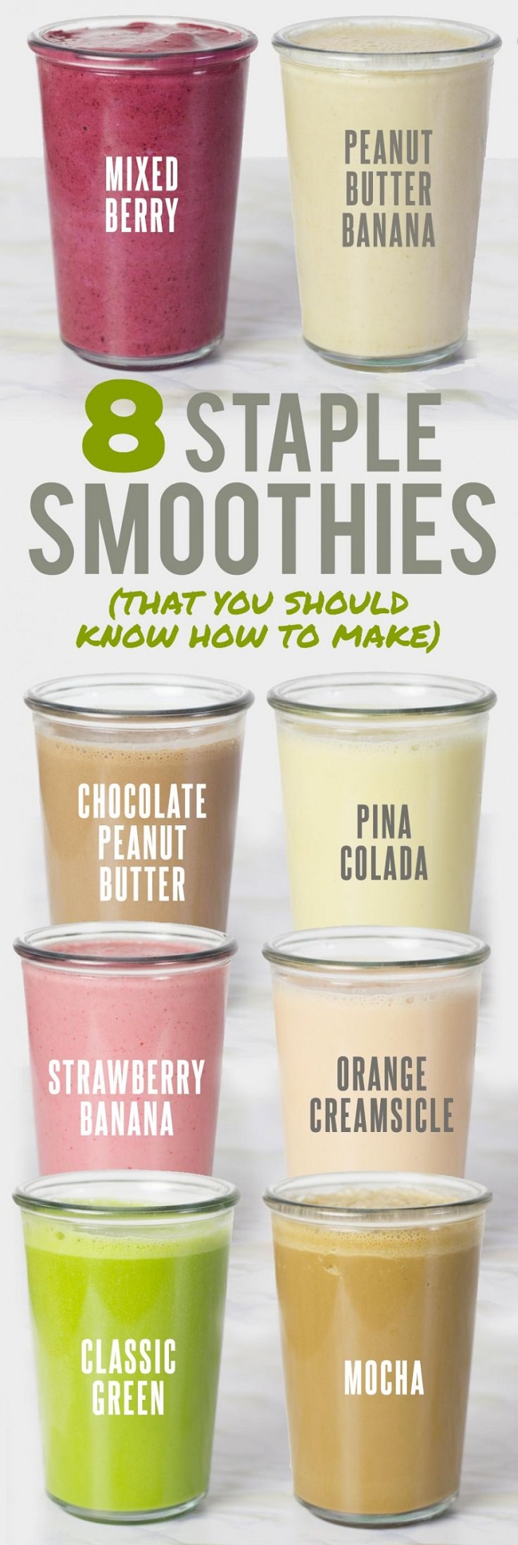 Learn some great tips and tricks to make smoothies, plus some 8 best smoothie recipes. Check out!