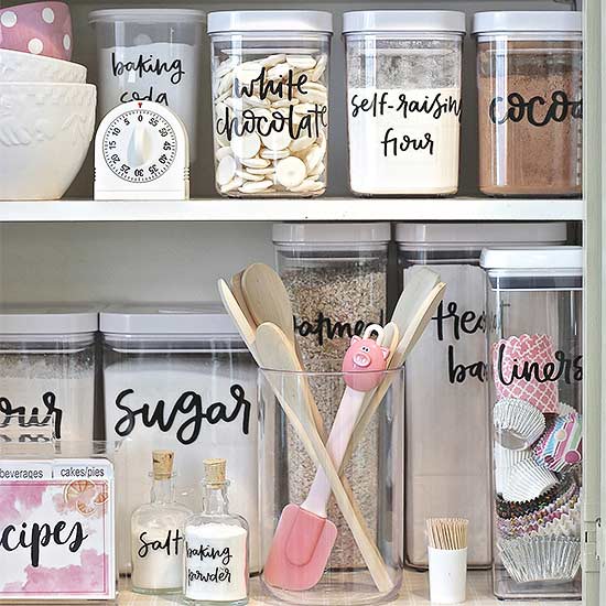 Find a solution for every storage problem with these simple, affordable tags and stickers in fun designs. Keep your space organized with these pretty pantry labels.