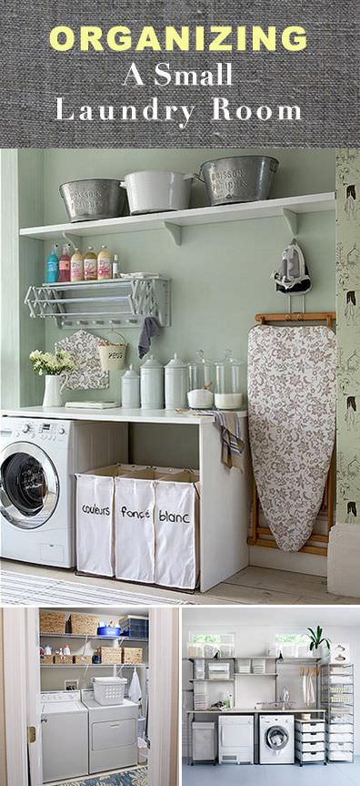 Having a small laundry room can be a problem but you can easily make it workable with laundry room organization hacks.