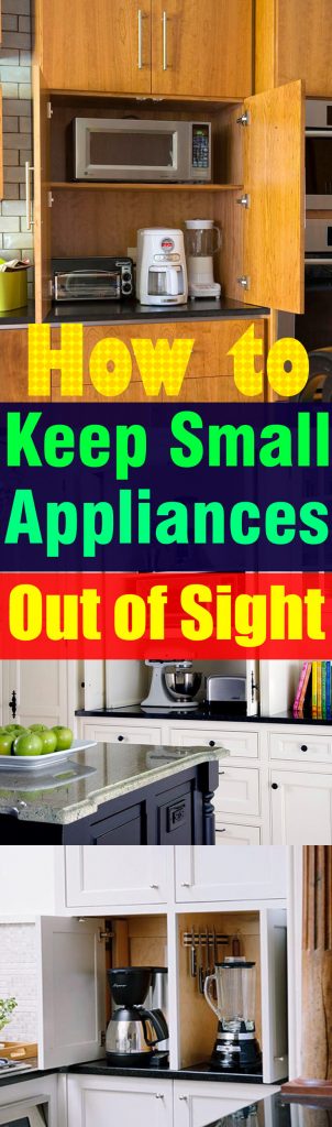 To make your kitchen look neat and clean it is good to keep small appliances out of sight but in order so that you can easily reach them.