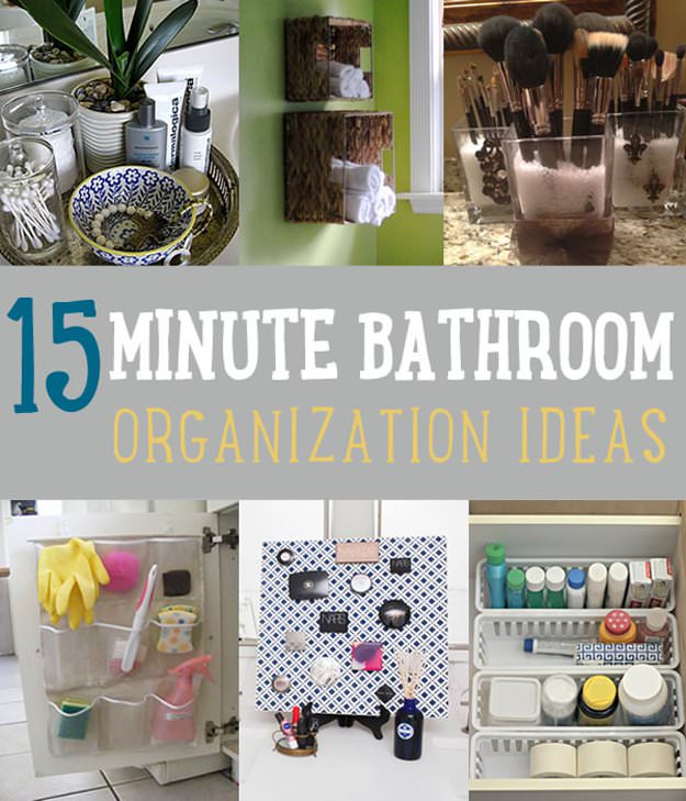 Not only organize but also beautify your bathroom in less than half an hour with these 15 Bathroom Organization Ideas. Check out!