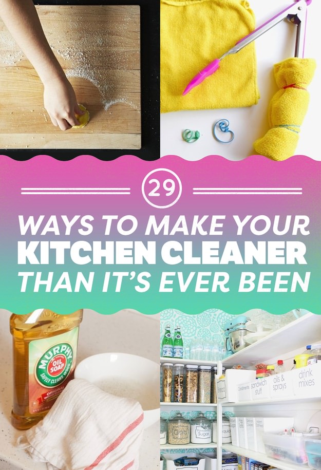 Kitchen cleaning is important to maintain a proper hygiene but it is not as easy as you think. Here're the 29 clever kitchen cleaning tips you need to know!