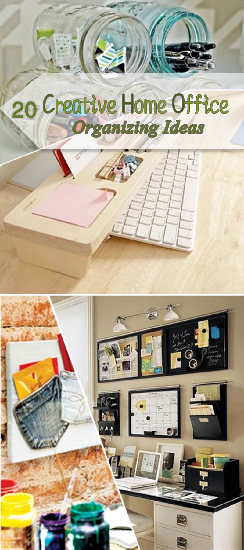 Have a home office? Want to organize it to make it look great? Check out these creative home office organizing ideas and don't forget a clean and organized home office can make you more productive.