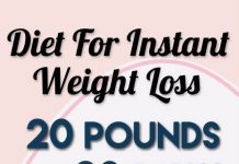 Diet For Instant Weight Loss- 20 Pounds Less In 20 Days!