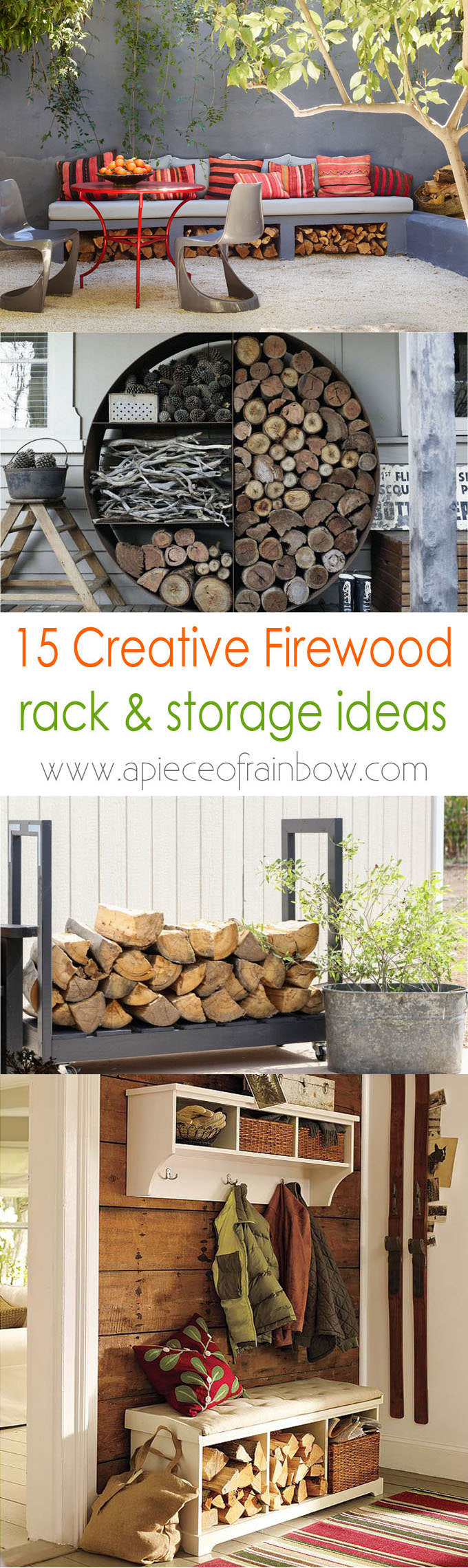 Now when the time is coming for some cozy crackling fire, here are the 15 firewood storage and creative DIY firewood rack ideas for indoors and outdoors.