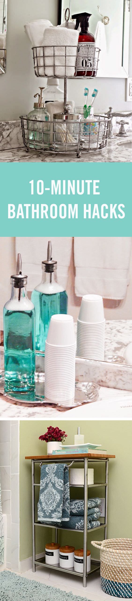 Organizing a bathroom could not be so hard and time consuming, with these 10-minute bathroom organization hacks you can do this quickly and easily!