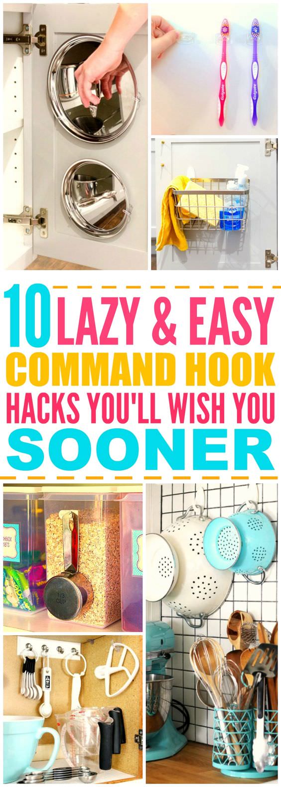 You don't believe but the tiny little command hooks can be so useful in home organization. Here're the 10 life changing ways to use Command hooks, must check out!