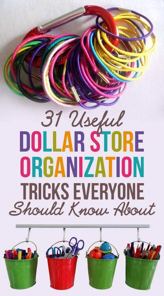 Check out these amazing ways to reorganize your whole life using items from the dollar store.