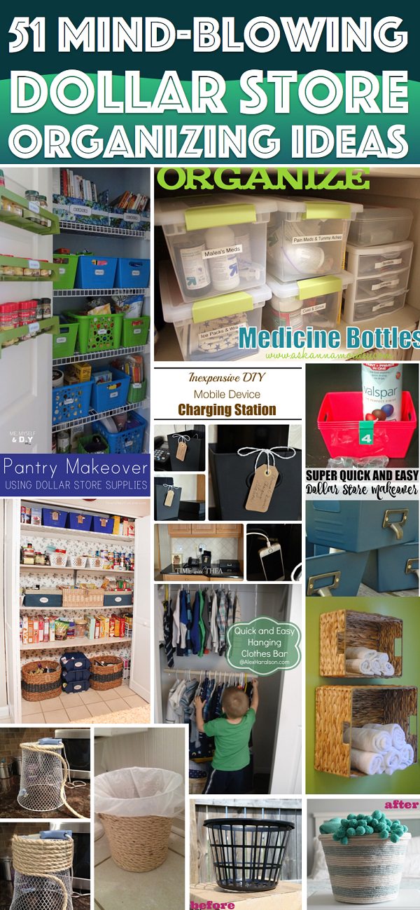 The dollar store is a right place to find home ORGANIZATION stuff at a right price. If you're thinking about to do a makeover, these Dollar store organizing ideas are best to look at!