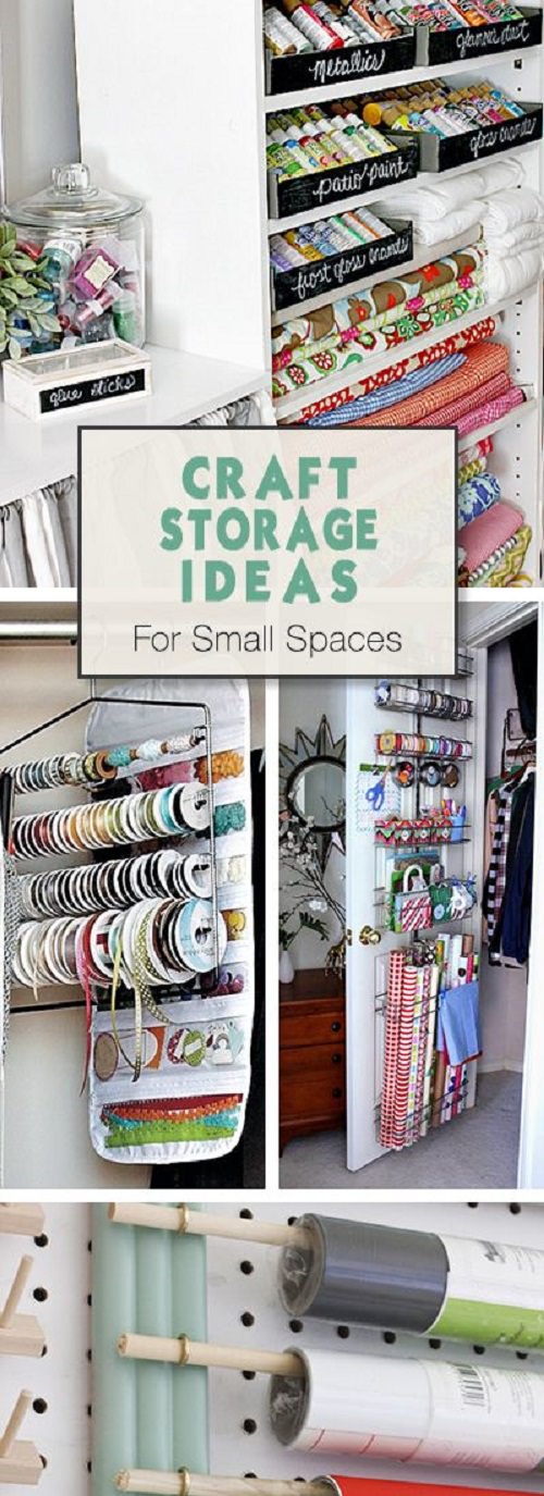 Keep your craft supplies organized and at one place where you can find them in time with these CRAFT storage ideas for small spaces!