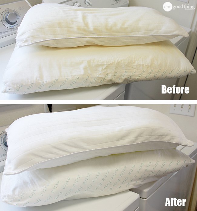 How To Wash & Whiten Yellowed Pillows • VeryHom